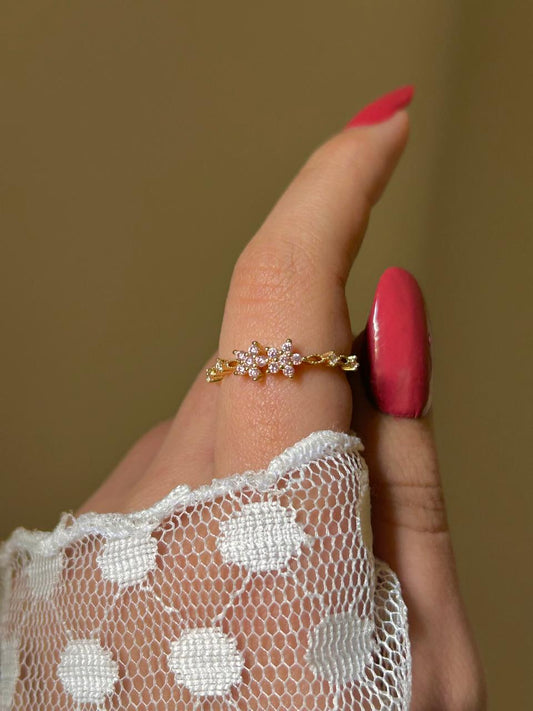 Petite Zircon Blossom Ring