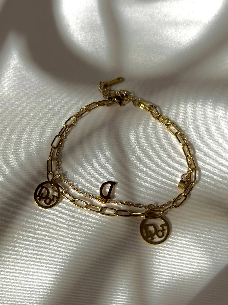 Dainty Initial Drop Bracelet