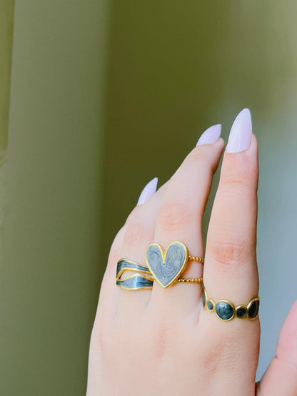 Stainless Steel Mother of Pearl Ring