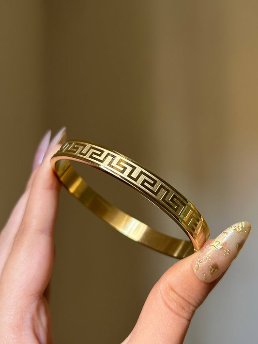 Greek Key Heritage Bangle