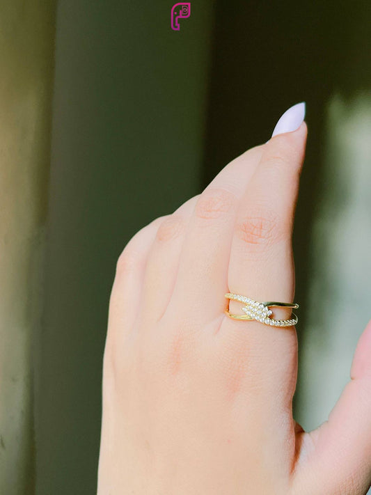 Crossover Pave Ring