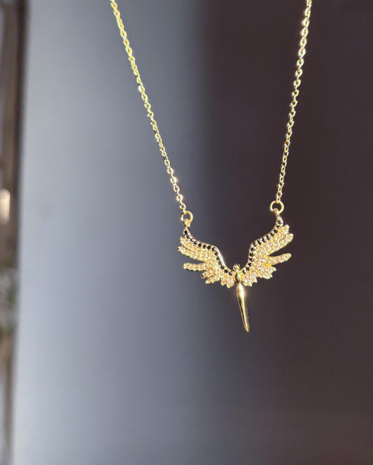 Pave Angel Wings Necklace