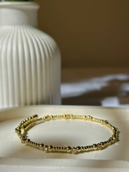 Dainty Beaded Flex Bangle