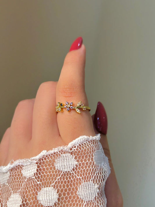 Royal Amethyst Blossom Ring
