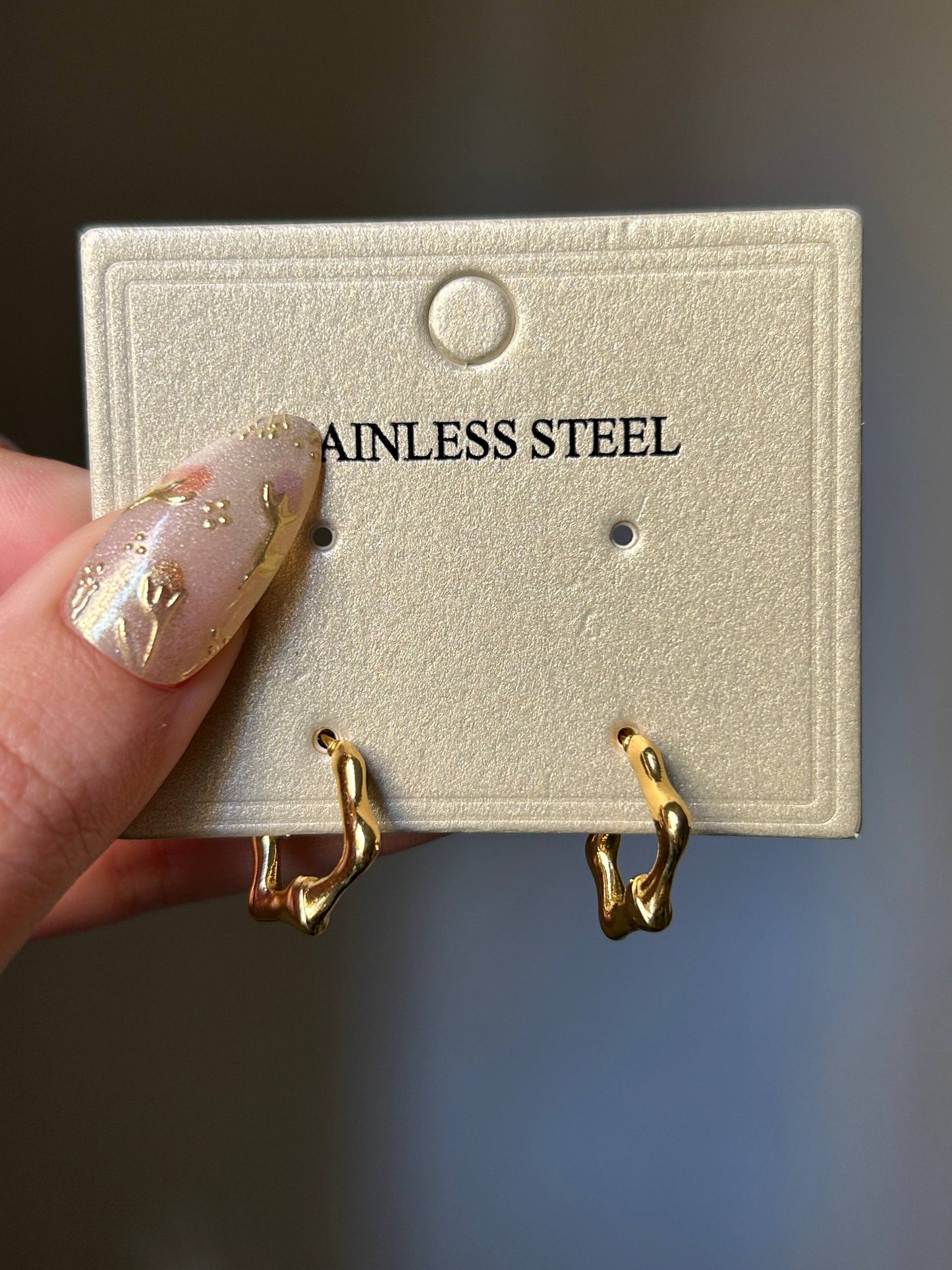 Golden Molten Wave Hoops