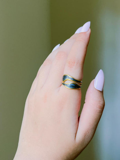Stainless Steel Mother of Pearl Ring