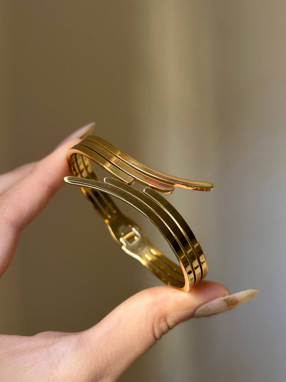 Geometric Multi-Strand Cuff Bangle