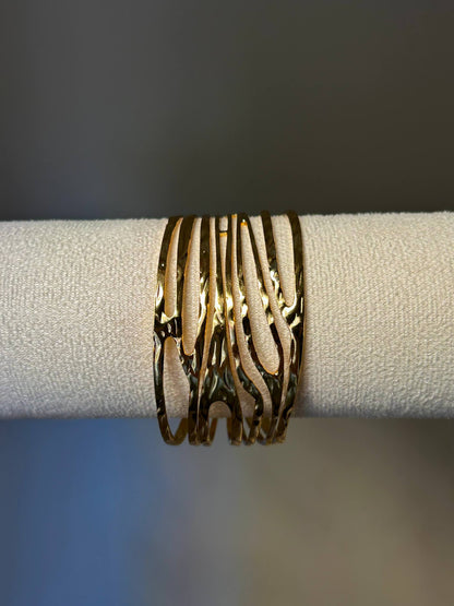 Gilded Abstract Wave Cuff