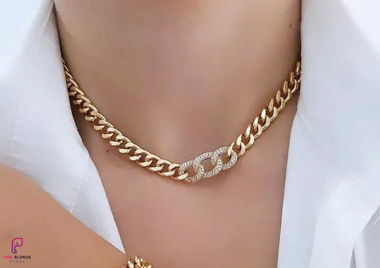 Bold Crystal Link Choker