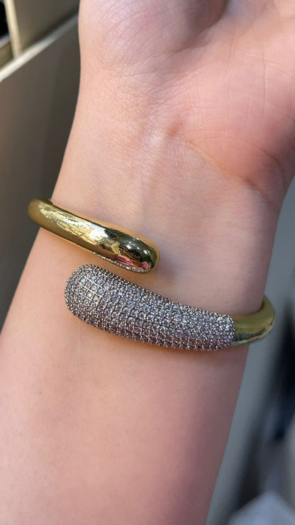 Crystal Teardrop Wrap Bangle