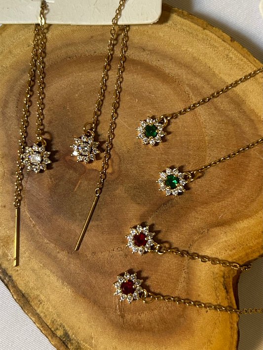 Radiant Halo Threader Earrings