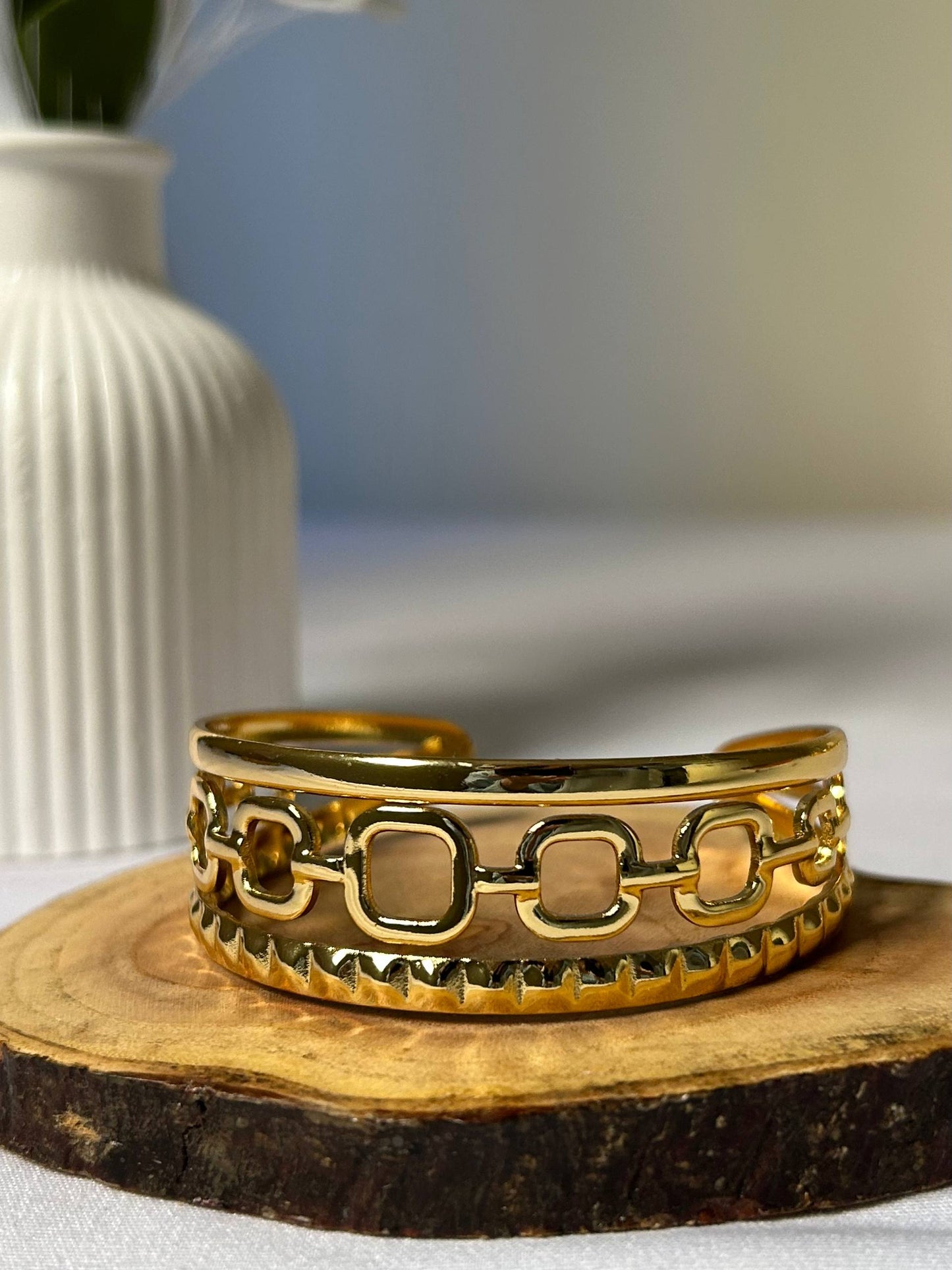 Golden Trio Layered Bangle