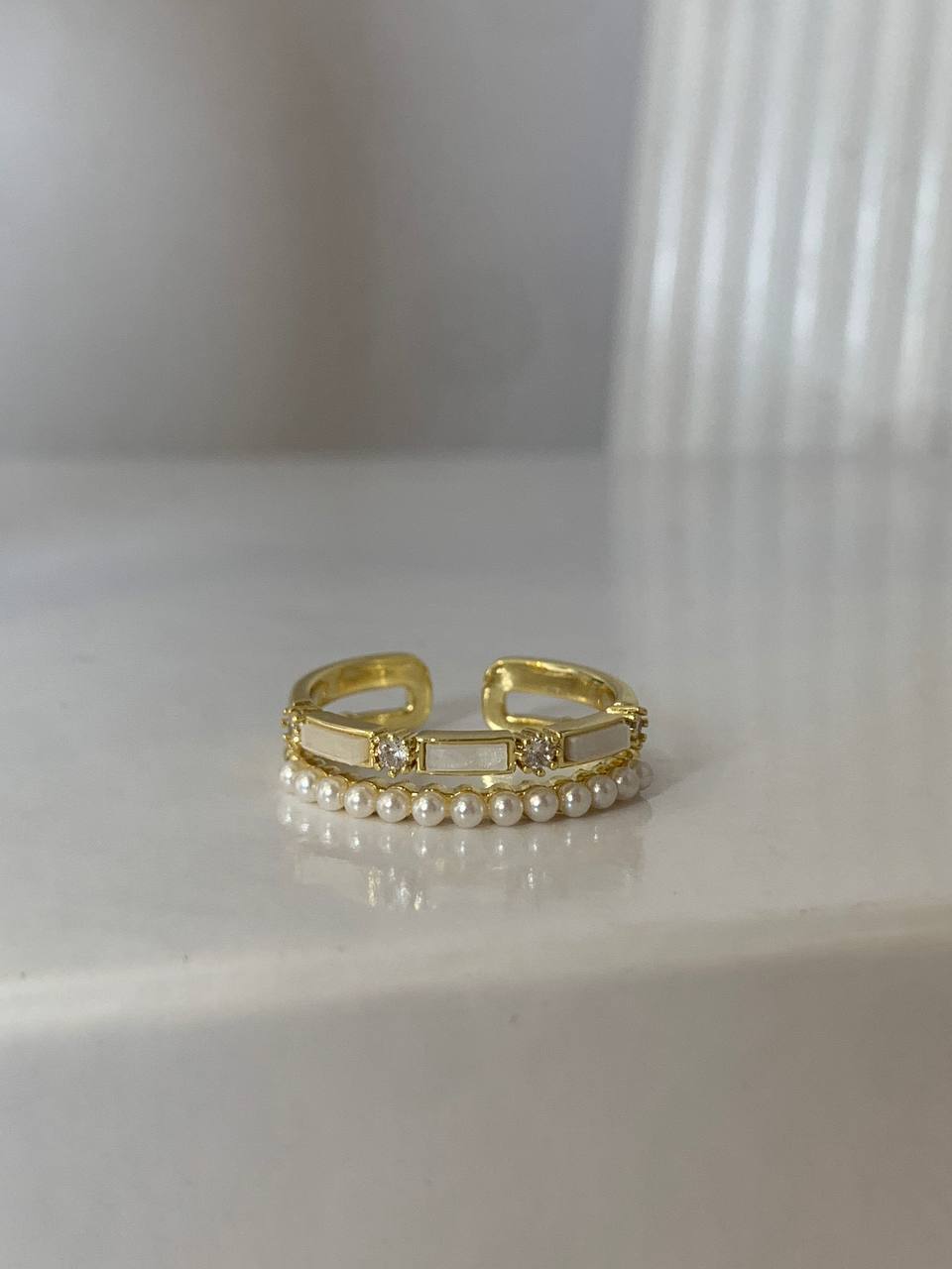 Pearl and Enamel Ring